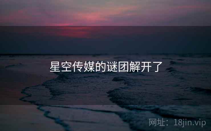 星空传媒的谜团解开了  第2张