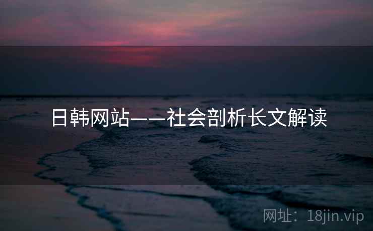 日韩网站——社会剖析长文解读  第2张